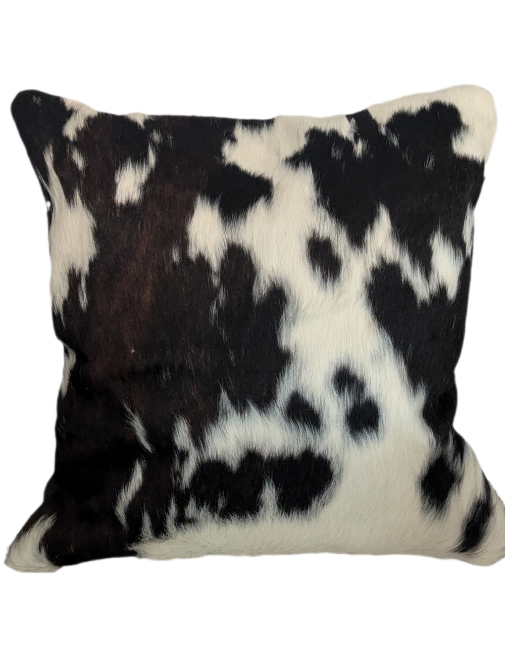 White & Black Large Cowhide Vintage Pillow